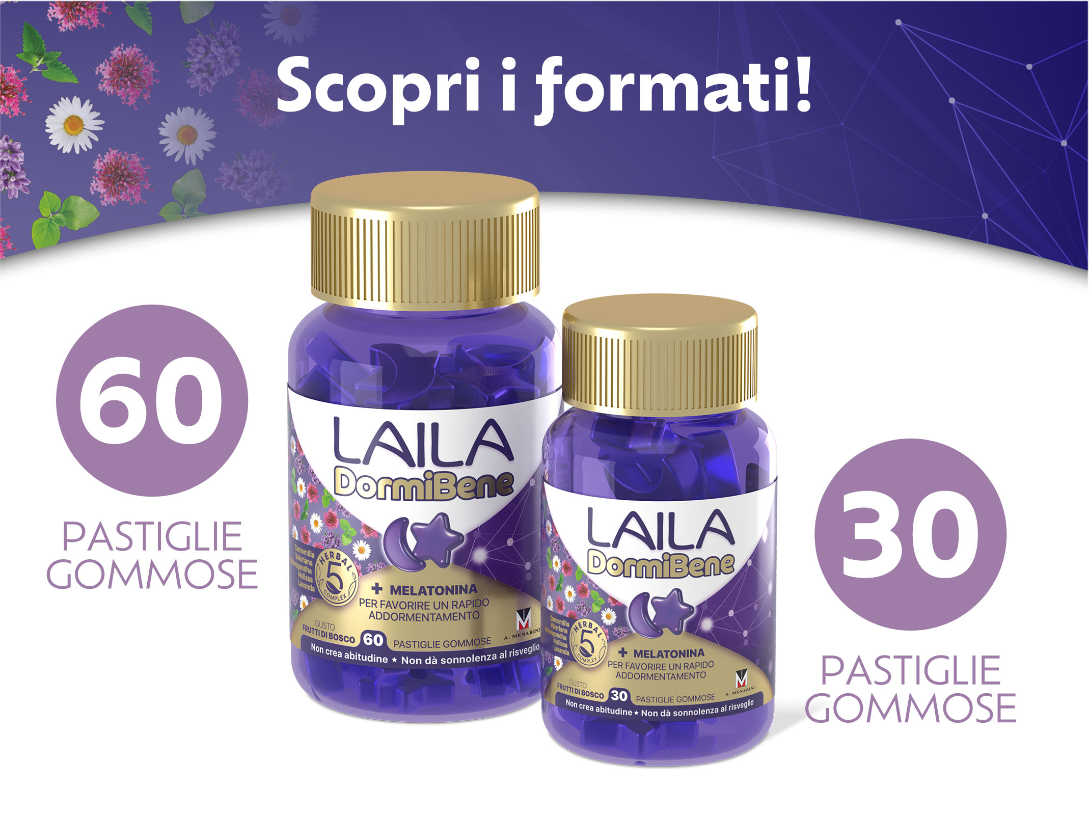 Laila DormiBene - Integratore per favorire un rapido addormentamento - 30  Pastiglie gommose