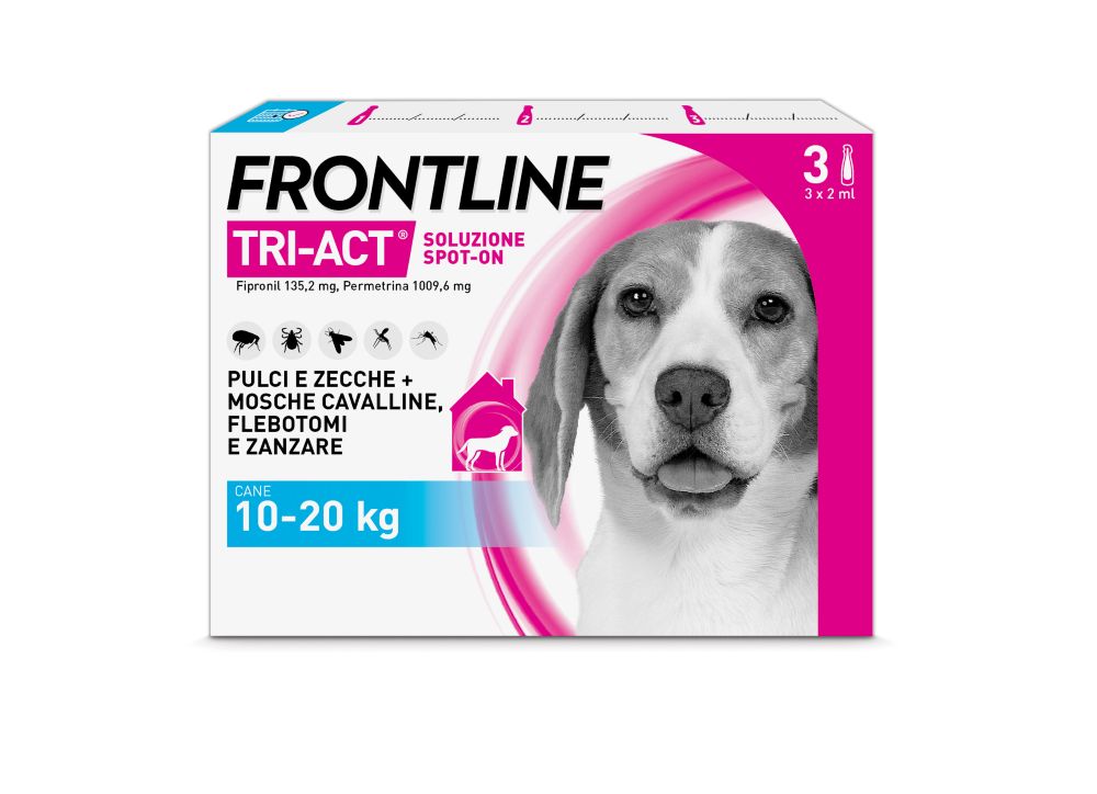 Frontline Tri-Act Cani da 10 a 20 kg - Pipette antiparassitarie Contro Parassiti Esterni E Insetti Volanti - 3 pipette monodose img 2