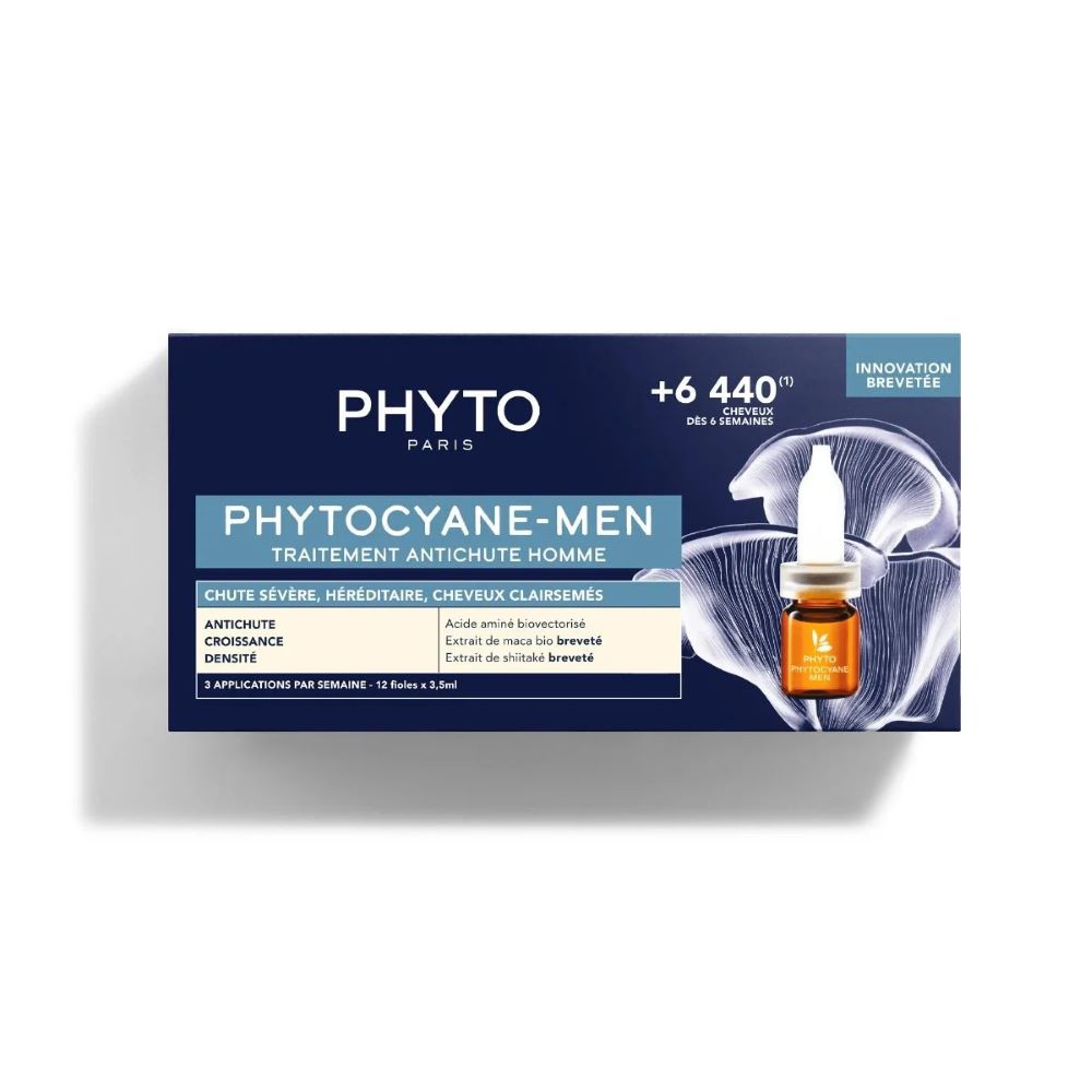 Phytocyane Fiale Uomo Caduta Severa dei Capelli - Trattamento anticaduta severa e capelli diradati - 12 fiale - 1 mese di trattamento