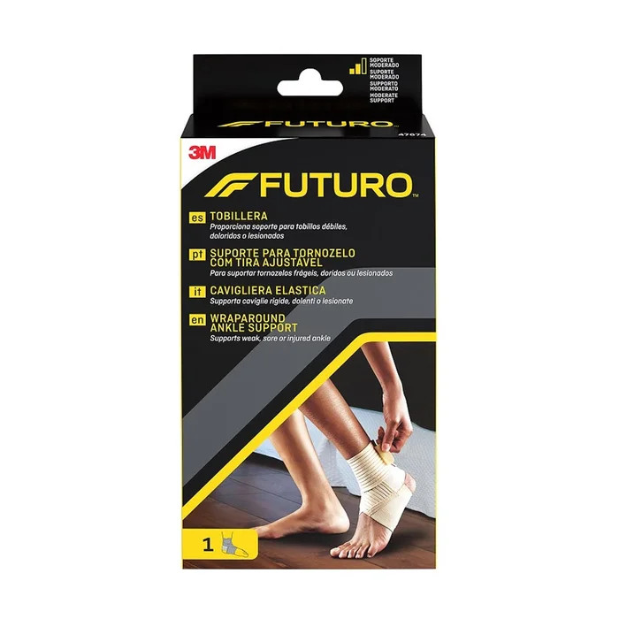 Fascia Elastica Per Caviglia Rehab Medic | Bendaggio Con Velcro, Traspirante E Riutilizzabile, Beige, Taglia Unica