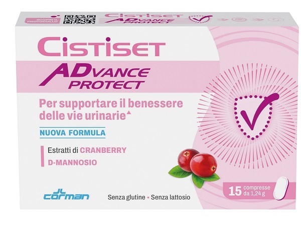 Cistiset Advance Protect - Integratore a base di D-mannosio e Cranberry per il benessere delle vie urinarie - 15 compresse