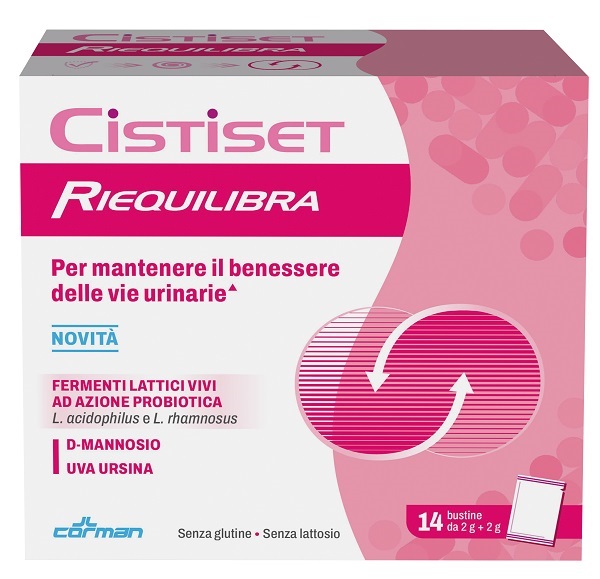 Cistiset Riequilibra - Integratore di fermenti lattici e probiotici per il benessere delle vie urinarie - 14 Buste