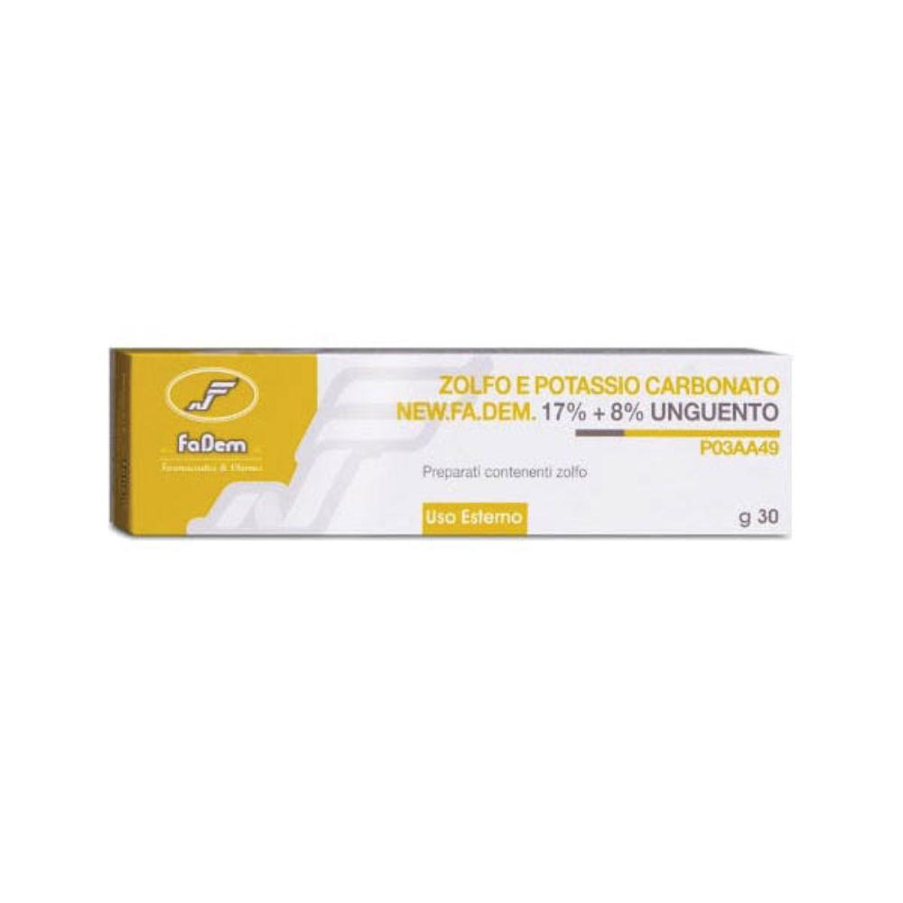 ZOLFO E POTASSIO CARBONATO (NEW FA.DEM.)*ung derm 30 g 17%+ 8% img
